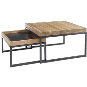 Couchtisch-Set Lubao, Asteiche massiv geölt