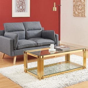 Couchtisch - Sicherheitsglas & Edelstahl - Goldfarben - NOMELANO von Pascal MORABITO