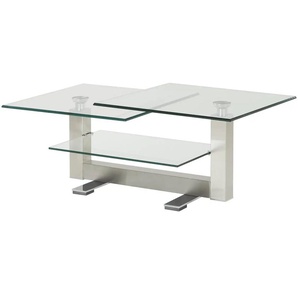 Couchtisch - silber - Materialmix - 70 cm - 47 cm | Möbel Kraft