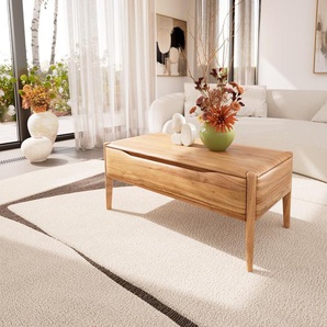 Couchtisch Simcha 100x50 cm Akazie Natur 2 Klappen, Couchtische