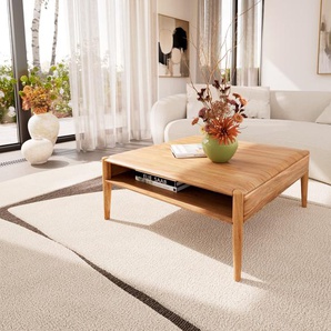 Couchtisch Simcha 90x90 cm Akazie Natur 1 Fach, Couchtische