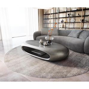 Couchtisch Sinor 140x65 cm Metallic Silber, Couchtische