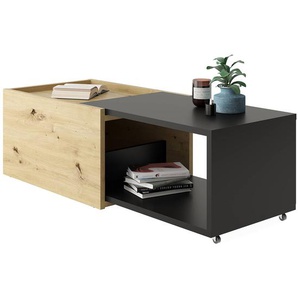 Couchtisch Tain 75 x 39 x 50cm Schwarz/Beige/Eiche Artisan Dekor/Anthrazit