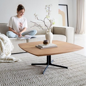 Couchtisch Talita 90x90 cm Ulme Natur Metall Effektfinish Titan, Couchtische