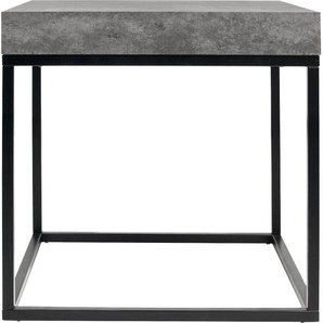 Couchtisch TEMAHOME Petra Tische Gr. B/H/T: 55 cm x 53 cm x 55 cm, grau (beton, optik, schwarz) Eckige Couchtische eckig Tisch mit einer Tischplatte in Beton-Optik und einem schwarzen Beingestell