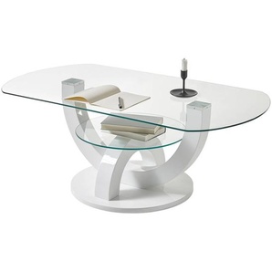 Couchtisch Tickton 110 x 40 x 60cm Weiß/Hochglanz Weiß