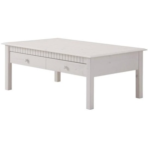 Couchtisch Toila I 110 x 42 x 70cm Weiß/Kiefer Weiß