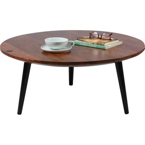 Couchtisch TOM TAILOR HOME T-WOOD TABLE LARGE Tische Gr. B/H: 80 cm x 35 cm, schwarz (natur, schwarz) Couchtische rund oval