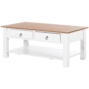 Couchtisch Valmer II 110 x 45 x 60cm Weiß/Weiß/Kiefer