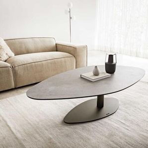 Couchtisch Vibana 140x80 cm Keramik Aspetto Concreto Betonfarbig Gestell Effektfinish Titan, Couchtische