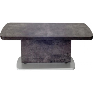 Couchtisch VIERHAUS Tische grau (dekor beton optik, grau, grau) Couchtische eckig Platte Dekor, Wangen Bodenplatte silberfarbig