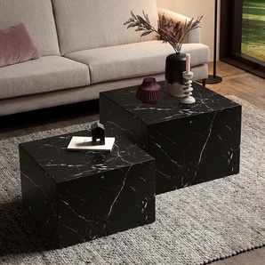 Couchtisch Warners 2er-Set 58 x 58cm Schwarz/Schwarz