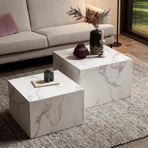 Couchtisch Warners 2er-Set 58 x 58cm Weiß/Weiß