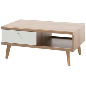 Couchtisch mit Schubkasten Lessay ¦ weiß ¦ Maße (cm): B: 67 H: 46