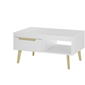 Couchtisch - weiß - Materialmix - 107 cm - 46 cm | Möbel Kraft