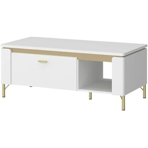 Couchtisch - weiß - Materialmix - 110,4 cm - 46 cm - cm 65,0 | Möbel Kraft