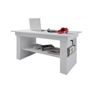 Couchtisch - weiß - Materialmix - 115 cm - 53 cm | Möbel Kraft