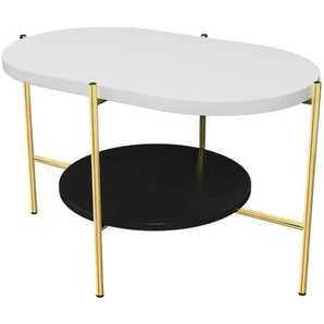 Couchtisch - weiß - Materialmix - 80 cm - 50 cm | Möbel Kraft