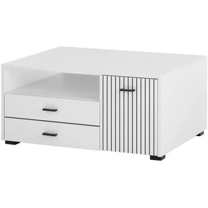 Couchtisch - weiß - Materialmix - 70 cm - 43 cm | Möbel Kraft