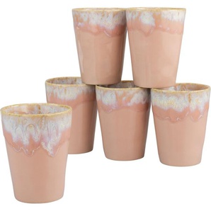 CreaTable Becher Kaffeebecher Gespresso, Steinzeug, 36 cl, Tassen Set, 6-teilig, Made in Europe