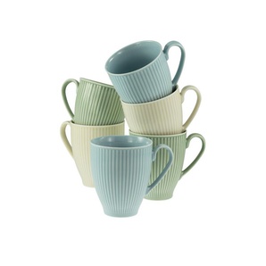 CreaTable Becher Valencia Pastell, Kaffeebecher, 6-tlg., Porzellan, Elegant, Boho Chic