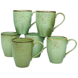 Creatable Kaffeebecherset, Grün, Keramik, 6-teilig, 300 ml, Kaffee & Tee, Tassen, Kaffeetassen-Sets