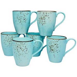 Creatable Kaffeebecherset, Hellblau, Keramik, 6-teilig, 300 ml, Kaffee & Tee, Tassen, Kaffeetassen-Sets