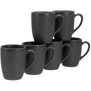 Creatable Kaffeebecherset Soft Touch Black, Schwarz, Keramik, 6-teilig, 300 ml, Kaffee & Tee, Tassen, Kaffeetassen-Sets