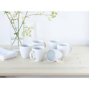 Creatable Kaffeebecherset, Weiß, Keramik, 6-teilig, 300 ml, Kaffee & Tee, Tassen, Kaffeetassen-Sets