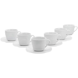 Creatable Kaffeeservice Square, Weiß, Keramik, 12-teilig, 200 ml,200 ml, 20x27.5x20 cm, Essen & Trinken, Geschirr, Geschirr-Sets, Kaffeeservice