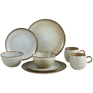 Creatable Kombiservice , Grau , Keramik , 8-teilig , 400 ml,400 ml , 29x31.5 cm , Essen & Trinken, Geschirr, Geschirr-Sets, Kombiservice
