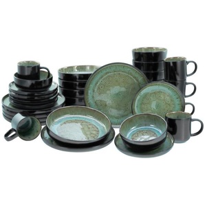Creatable Kombiservice, Grün, Keramik, 30-teilig, 350 ml, lebensmittelecht, Essen & Trinken, Geschirr, Geschirr-Sets, Kombiservice