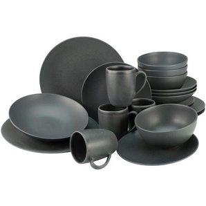 Creatable Kombiservice Soft Touch black, Schwarz, Keramik, 20-teilig, 300 ml,400 ml, 43x37x39.5 cm, Essen & Trinken, Geschirr, Geschirr-Sets,