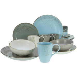 Creatable Kombiservice Skandinavien, Mehrfarbig, Keramik, 16-teilig, 300 ml, Essen & Trinken, Geschirr, Geschirr-Sets, Kombiservice