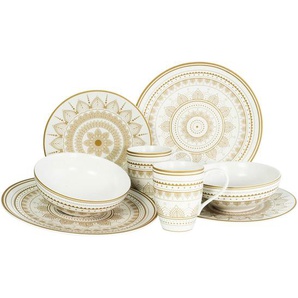 Creatable Kombiservice, Weiß, Gold, Keramik, 8-teilig, 330 ml, 30x28.5 cm, Essen & Trinken, Geschirr, Geschirr-Sets, Kombiservice