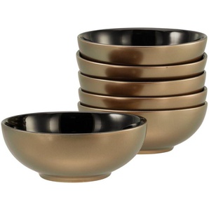 CreaTable Müslischale Golden Days, Schale 6-tlg, Steinzeug, (Set, 6-tlg), Goldfarbene Spezialglasur