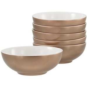 CreaTable Müslischale Golden Days, Schale 6-tlg, Steinzeug, (Set, 6-tlg), Goldfarbene Spezialglasur