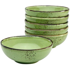 CreaTable Müslischale NATURE COLLECTION, Steinzeug, (Set, 6-tlg), Salatschale, Snackschale, Ø 16,5 cm