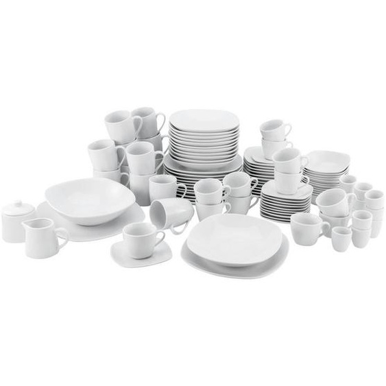 Kombiservice Geschirrset 6-tlg - Porzellan Teller 27cm Uni Farben