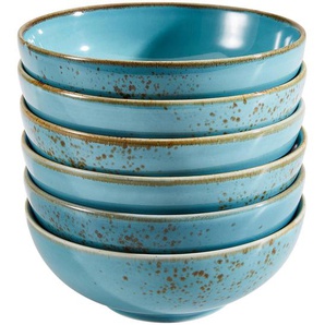 Creatable Schüsselset, Türkis, Keramik, 6-teilig, rund, Essen & Trinken, Geschirr, Schalen & Schüsseln, Schüsselset