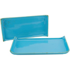 Creatable Servierplatte, Blau, Keramik, 2-teilig, 16.5x33 cm, Tischkultur & Servieren, Servierplatten