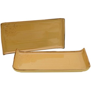 Creatable Servierplatte, Currygelb, Keramik, 2-teilig, 16.5x33 cm, Tischkultur & Servieren, Servierplatten
