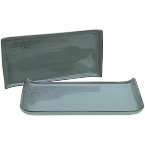 Creatable Servierplatte, Grau, Keramik, 2-teilig, 16.5x33 cm, Tischkultur & Servieren, Servierplatten