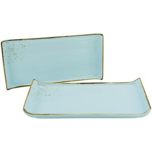 Creatable Servierplatte, Hellblau, Keramik, 2-teilig, 16.5x33 cm, Tischkultur & Servieren, Servierplatten