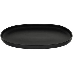 Creatable Servierplatte UNO Black, Schwarz, Keramik, oval, lebensmittelecht, Tischkultur & Servieren, Servierplatten