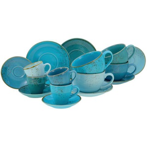 Creatable Tassenset Nature Collection Aqua, Blau, Keramik, 16-teilig, 100 ml,300 ml, Kaffee & Tee, Tassen, Kaffeetassen-Sets