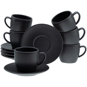 Creatable Tassenset Soft Touch Black, Keramik, 12-teilig, 23.5x22.5x32.5 cm, Kaffee & Tee, Tassen, Kaffeetassen-Sets