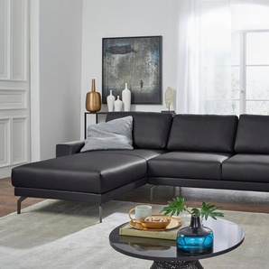 Creation BY ROLF BENZ Ecksofa »CR.450, Designecksofa, L-Form«, Armlehne breit und niedrig, Alugussfüße in umbragrau, Breite 274 cm