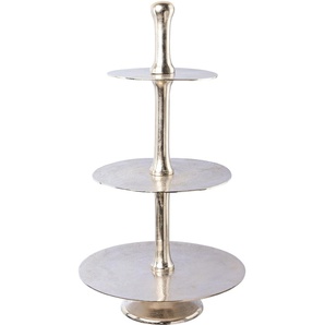 Dekoetagere CREATIV DECO Weihnachtsdeko Dekoschalen silberfarben Dekoschalen Dekotabletts mit 3 Etagen