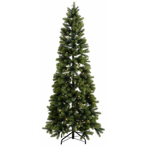 Creativ deco Künstlicher Weihnachtsbaum Weihnachtsdeko, künstlicher Christbaum, Tannenbaum, in schlanker Form, mit LED-Lichterkette